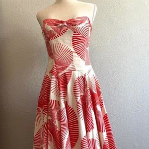 Diane Von Furstenber sweetheart neck strapless midi dress